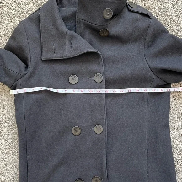 Sessùn New Haven Wool Long Brown Double Breasted Pea Coat - Picture 8 of 13